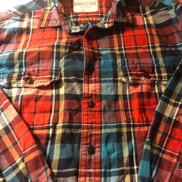 Aeropostale XL plaid men’s shirt long sleeve 100%cotton - Picture 8 of 9
